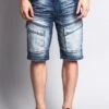 Special Wash Front Cargo Pocket Denim Shorts