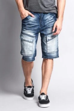 Special Wash Front Cargo Pocket Denim Shorts -Victorious DS2016 IND 5