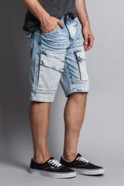 Special Wash Front Cargo Pocket Denim Shorts -Victorious DS2016 LTI 4