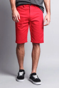 Men's Shorts With Accent Band -Victorious DS2030 RED 1