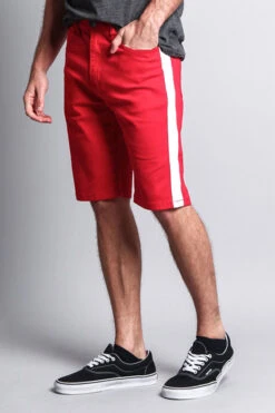Men's Shorts With Accent Band -Victorious DS2030 RED 2