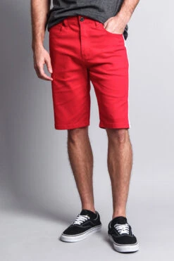 Men's Shorts With Accent Band -Victorious DS2030 RED 5