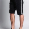 Men's Shorts With Stripes 2 Men's Shorts With Stripes -Victorious DS2036 BLK 2