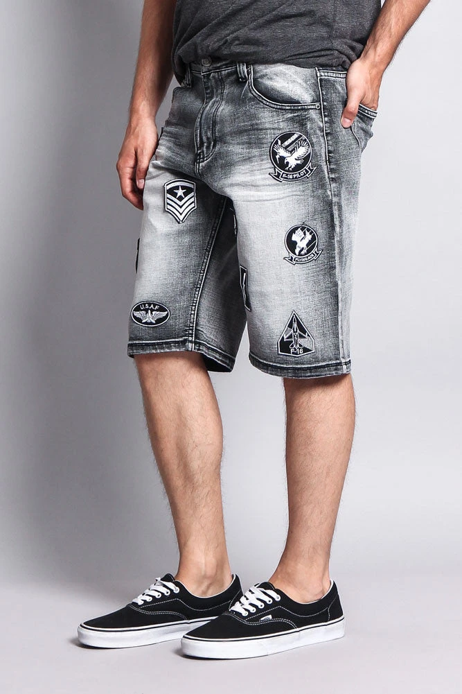 Patch Denim Shorts 5 Patch Denim Shorts - Image 3