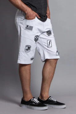 Patch Twill Shorts -Victorious DS763 WHT 4
