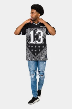 Bandana Paisley 13 Football Jersey 16 Bandana Paisley 13 Football Jersey -Victorious FJ13 BLK 5