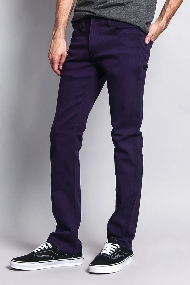 Men's Slim Fit Colored Jeans (Eggplant) 4 Men's Slim Fit Colored Jeans (Eggplant) - Image 2