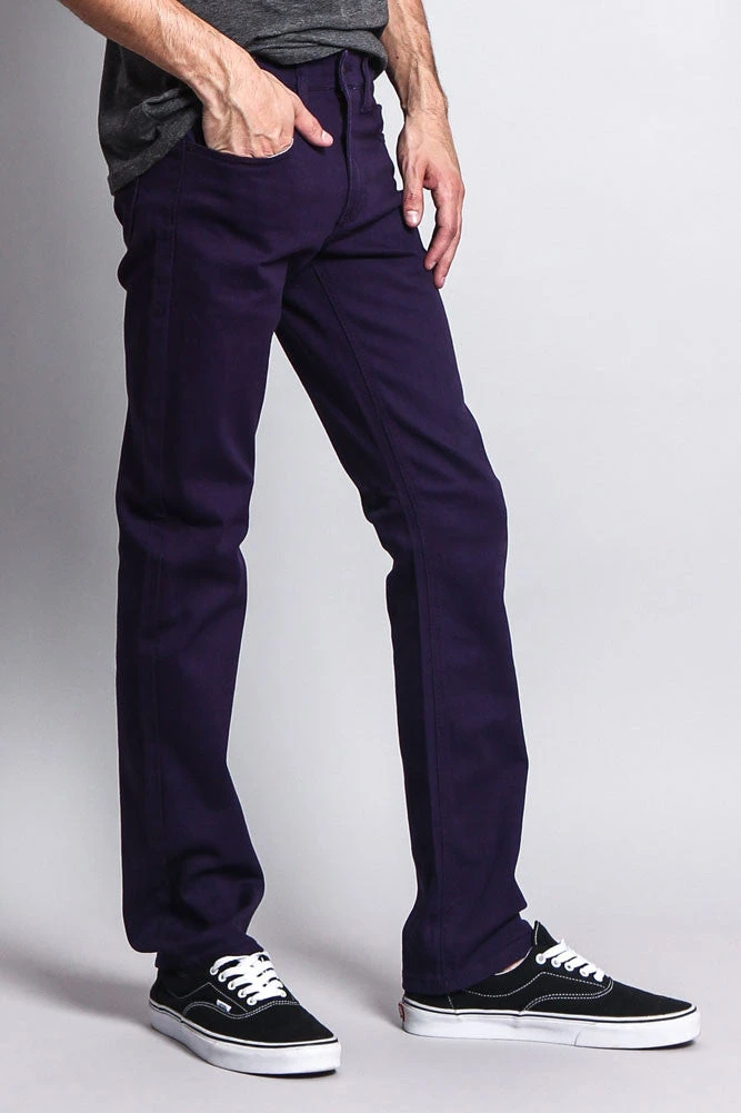 Men's Slim Fit Colored Jeans (Eggplant) 6 Men's Slim Fit Colored Jeans (Eggplant) - Image 4