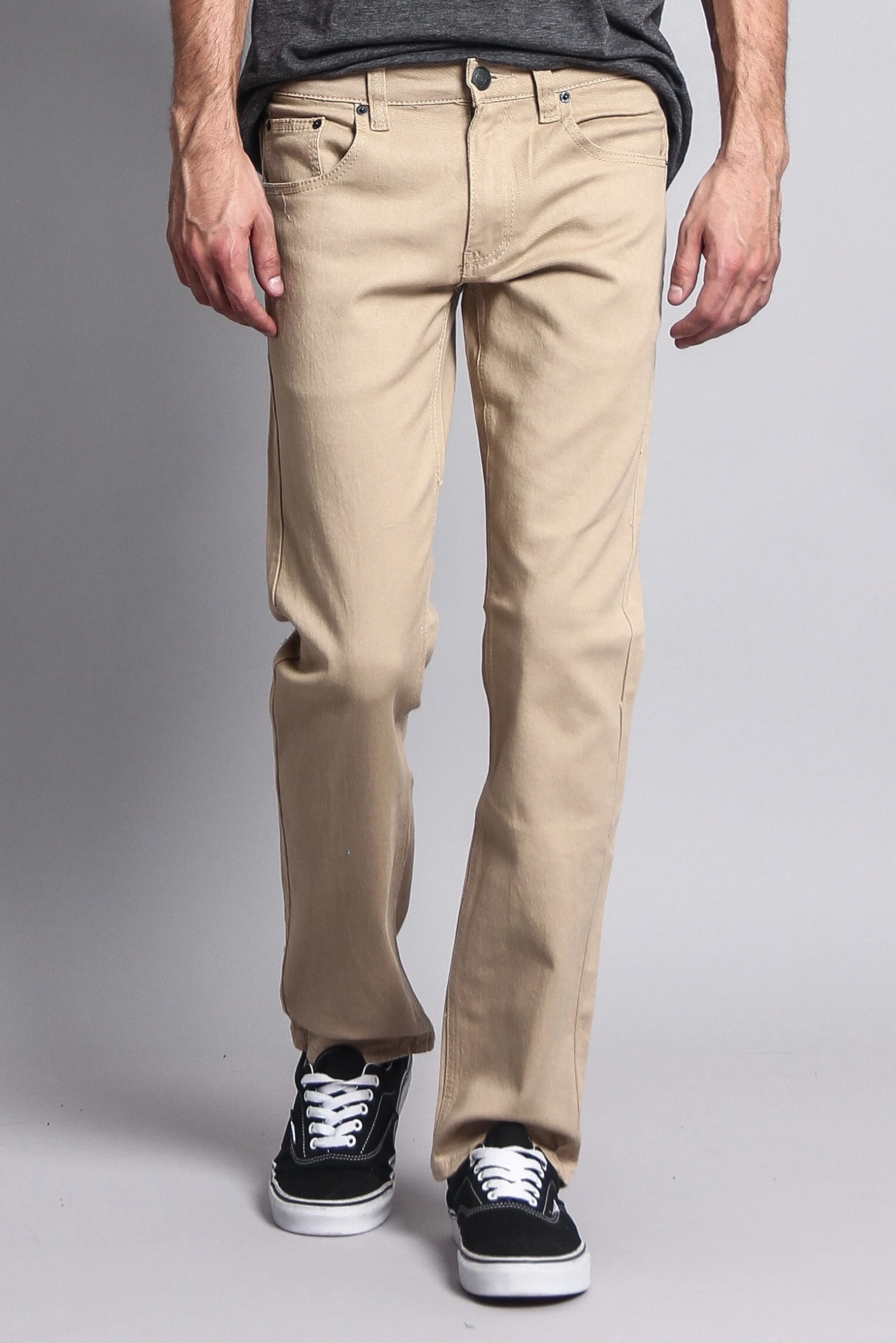 Men's Slim Fit Colored Jeans (Khaki) 7 Men's Slim Fit Colored Jeans (Khaki) - Image 5