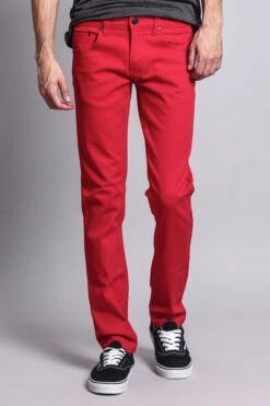 Men's Slim Fit Colored Jeans (Red) -Victorious GS21 RED 5