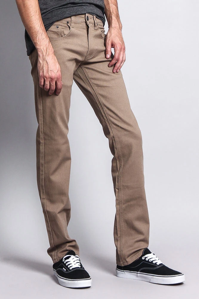 Men's Slim Fit Colored Jeans (Taupe) 6 Men's Slim Fit Colored Jeans (Taupe) - Image 4