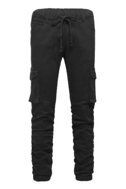 Bungee Scrunched Cargo Joggers -Victorious JG807 BLK 1