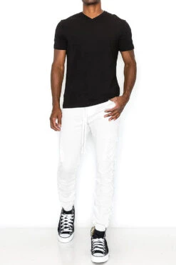 Bungee Scrunched Cargo Joggers -Victorious JG807 WHT 4