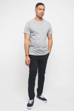 Acid Wash Biker Denim Jogger Pants -Victorious JG873 BLK 5