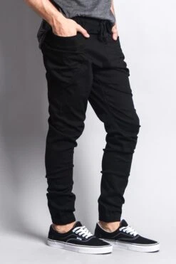 Men's Joggers With Side Hip Pockets -Victorious JG899 BLK 4