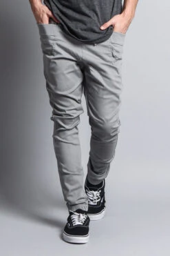 Men's Joggers With Side Hip Pockets -Victorious JG899 DGY 5