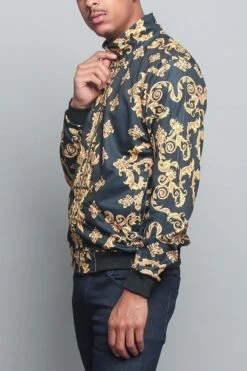 Jeweled Lion King Zip Up Track Jacket -Victorious JK5001 BLK 2 5020cd83 bda0 4d98 9929 0d544e68d1ec