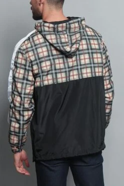 Plaid Anorak Windbreaker Jacket 38 Plaid Anorak Windbreaker Jacket -Victorious JK5008 KHK 3