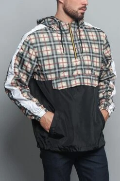 Plaid Anorak Windbreaker Jacket 39 Plaid Anorak Windbreaker Jacket -Victorious JK5008 KHK 4