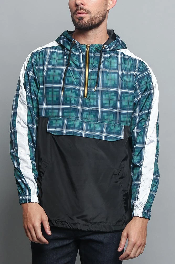 Plaid Anorak Windbreaker Jacket 3 Plaid Anorak Windbreaker Jacket