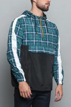 Plaid Anorak Windbreaker Jacket 25 Plaid Anorak Windbreaker Jacket -Victorious JK5008 TEL 4