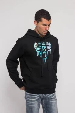 Iridescent Bull Hoodie -Victorious JK5032 BLK 4