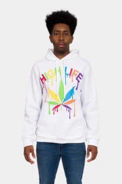 High Life Fleece Hoodie -Victorious JK5036 WHT 2