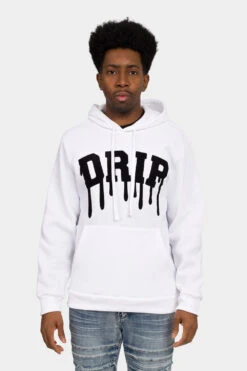 Drip Fleece Pullover Hoodie -Victorious JK5042 WHT 2
