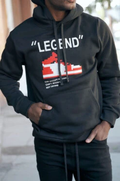 Legend Pixel Shoe Fleece Hoodie 29 Legend Pixel Shoe Fleece Hoodie -Victorious JK5054 BLACK 1