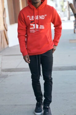 Legend Pixel Shoe Fleece Hoodie 21 Legend Pixel Shoe Fleece Hoodie -Victorious JK5054 RED 5