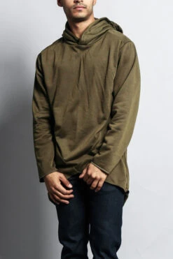 Long Length Fishtail Pullover Hoodie -Victorious JK700 OLV 1