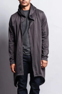 Long Length Drape Cape Cardigan Hoodie -Victorious JK701 DGY 1