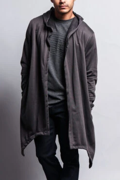 Long Length Drape Cape Cardigan Hoodie -Victorious JK701 DGY 8