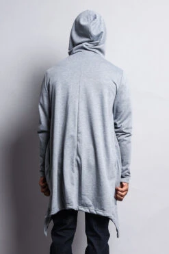 Long Length Drape Cape Cardigan Hoodie -Victorious JK701 GRY 3