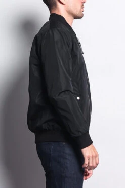 Men's Lightweight Bomber Flight Jacket -Victorious JK704 BLK 4
