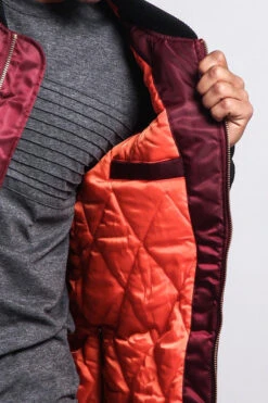 Contrast Sleeve Long Length MA-1 Bomber Jacket -Victorious JK718 BBL 5