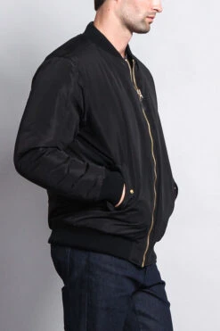 Solid Color MA-1 Bomber Jacket -Victorious JK735 BLK 4