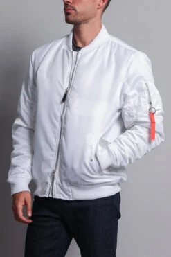 Solid Color MA-1 Bomber Jacket -Victorious JK735 WHT 2
