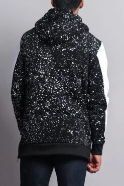 Long Length Splattered Contrast Hoodie -Victorious JK736 BWT 3