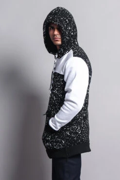 Long Length Splattered Contrast Hoodie -Victorious JK736 BWT 6