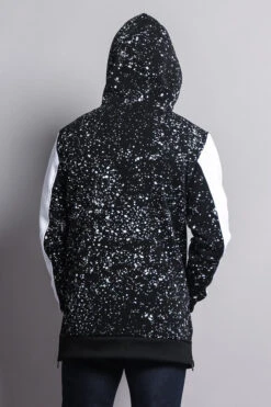 Long Length Splattered Contrast Hoodie -Victorious JK736 BWT 7