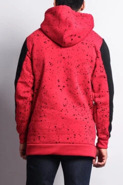Long Length Splattered Contrast Hoodie -Victorious JK736 RDB 3