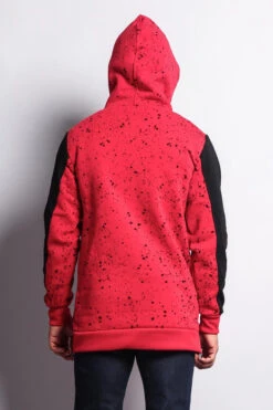 Long Length Splattered Contrast Hoodie -Victorious JK736 RDB 7