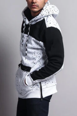Long Length Splattered Contrast Hoodie -Victorious JK736 WTB 2
