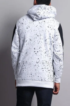 Long Length Splattered Contrast Hoodie -Victorious JK736 WTB 3
