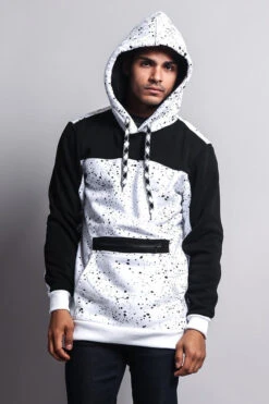 Long Length Splattered Contrast Hoodie -Victorious JK736 WTB 5