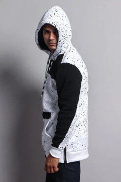 Long Length Splattered Contrast Hoodie -Victorious JK736 WTB 6