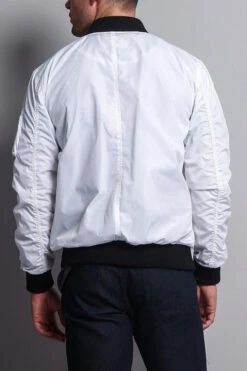 Contrast Lightweight Bomber Flight Jacket -Victorious JK752 WHT 3