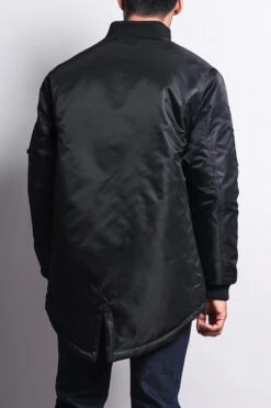 Patched Long Length MA-1 Bomber Jacket -Victorious JK757 BLK 3