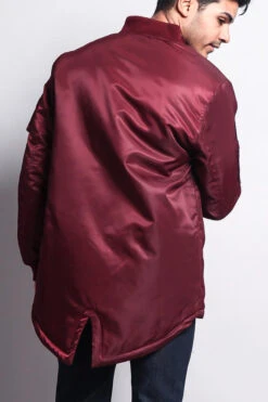 Patched Long Length MA-1 Bomber Jacket -Victorious JK757 BRG 3